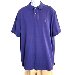 Polo Ralph Lauren Classic Fit Cotton Polo Sz XL‎ Purple Short Sleeve White Pony